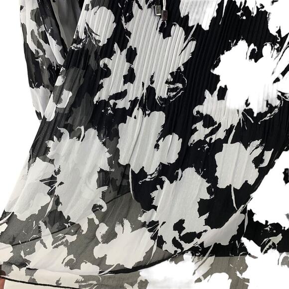 Lane Bryant Floral Chiffon Off the Shoulder Tops Plus Size 26/28 Pleated Blouse - Picture 8 of 16